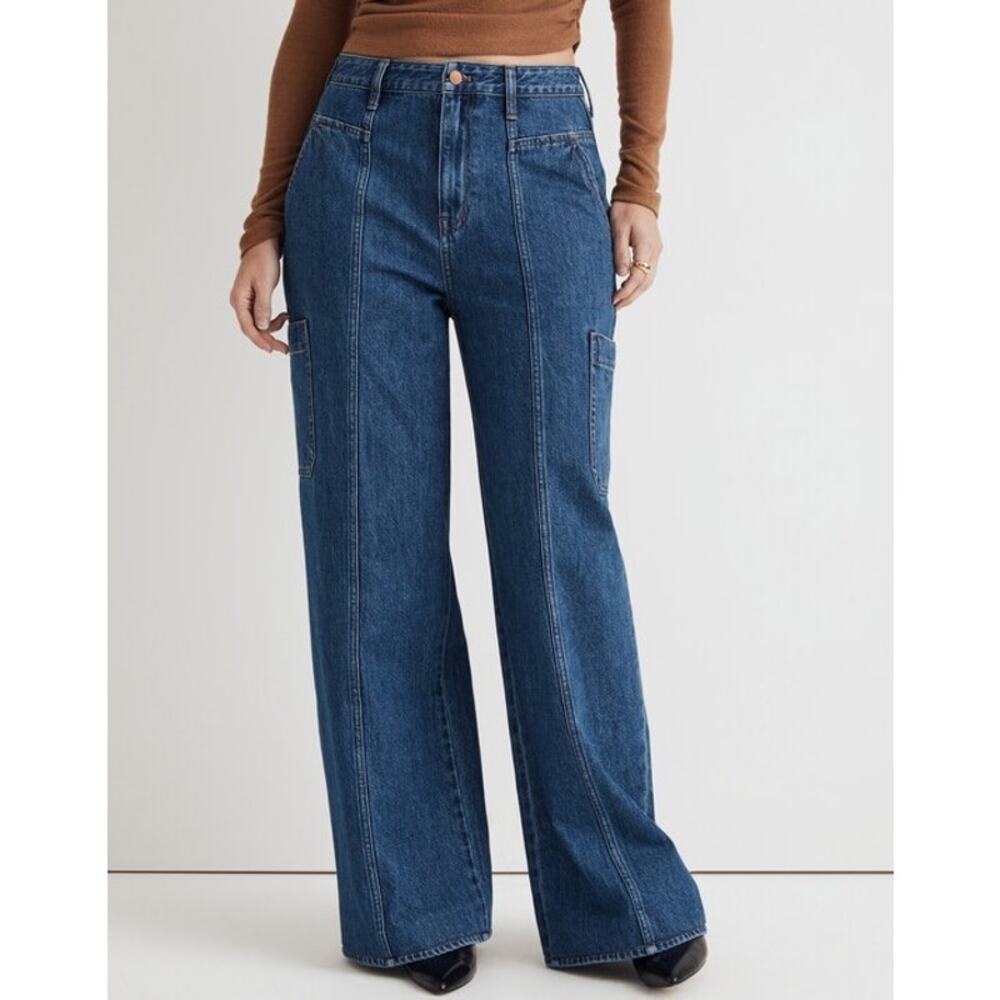 Madewell Curvy Baggy Straight Cargo Jeans in Codey Wash Rigid - Picture 11 of 11